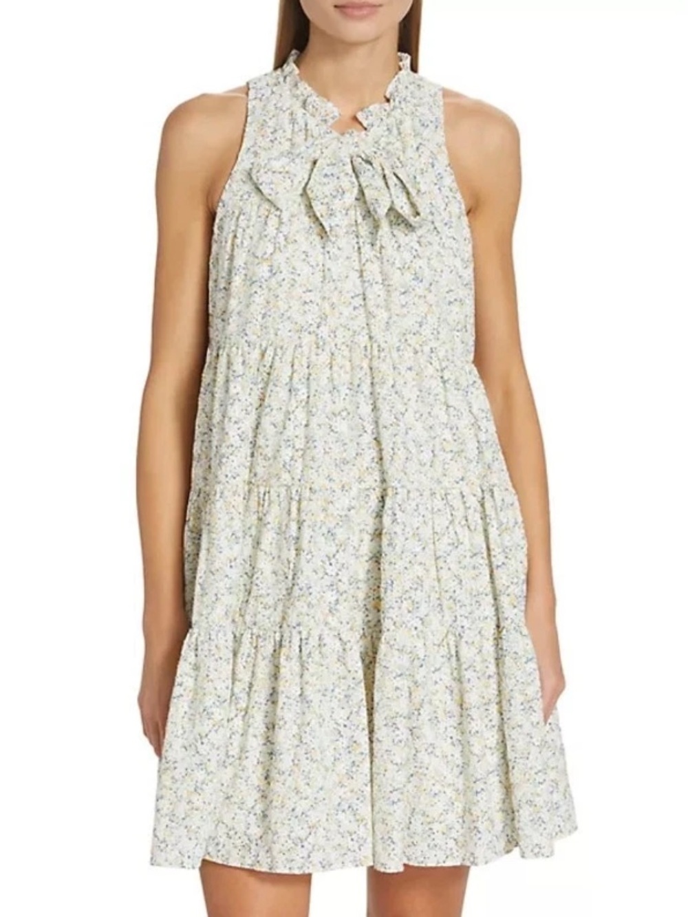 En Saison Floral Ruffle Sundress in Yellow and Blue